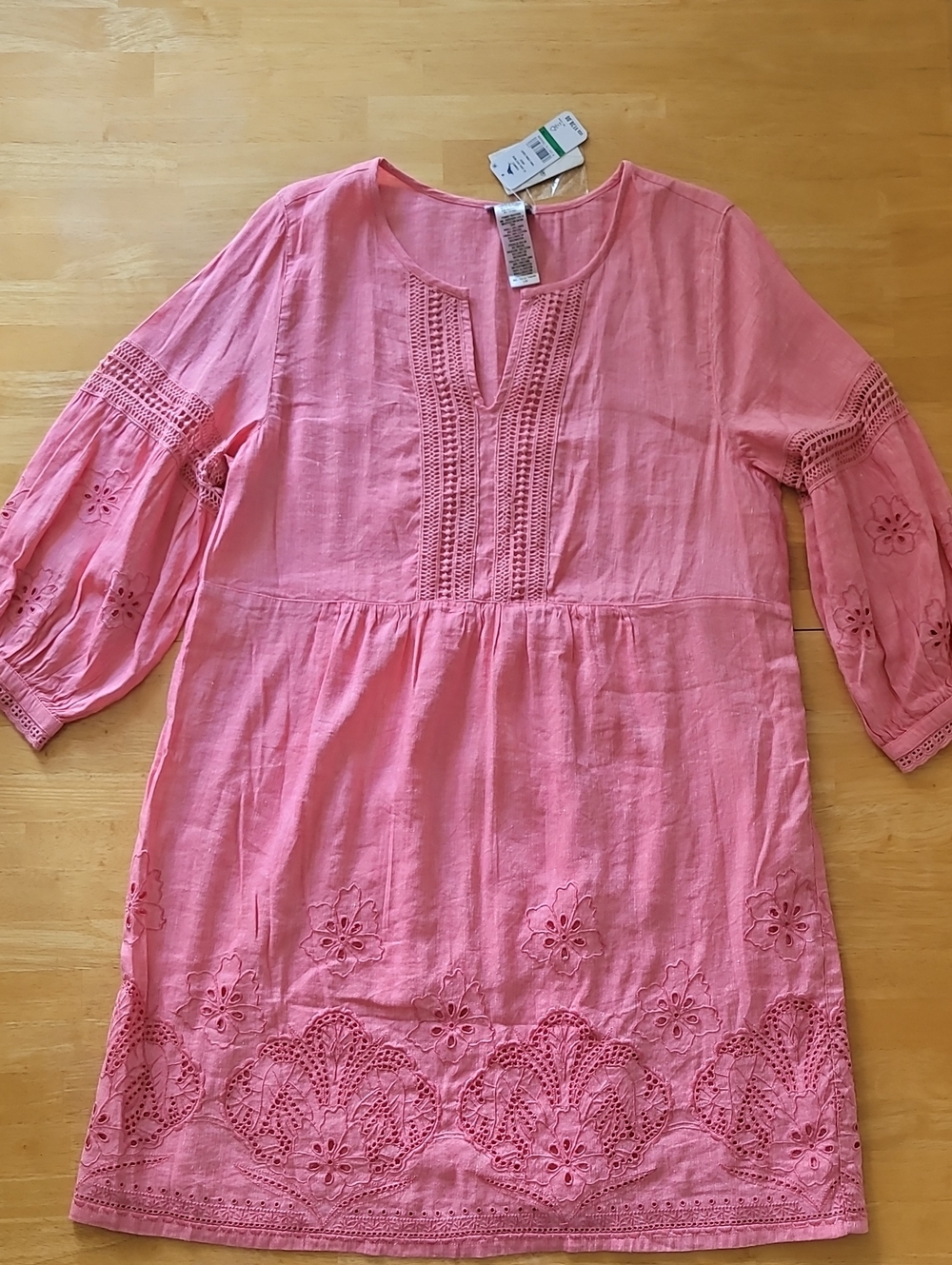 TOMMY BAHAMA St. Lucia Linen-blend Split-neck Dress in Coral Coast - Picture 4 of 15